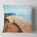 Designart 'Tranquil Coastline with Waves' Oversized Beach Throw Pillow