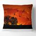 Designart 'African Landscape with Warm Sunset' African Landscape Printed Throw Pillow