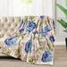 Printed Flannel Tropical Flower French / Puerto Rico Floral Throw