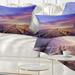 Designart 'Wooden Bridge under Purple Sky' Pier Seascape Throw Pillow