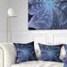 Designart 'Symmetrical Blue Digital Fractal Flower' Floral Throw Pillow