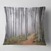 Designart 'Thick Woods in Morning Forest' Modern Forest Throw Pillow