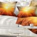 Designart 'Sand Landscape with Sun' Landscape Printed Throw Pillow