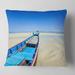 Designart 'Long Tail Boat Stand at the Beach' Seashore Throw Pillow