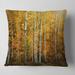 Designart 'Yellow Colorful Autumn Forest' Forest Throw Pillow