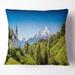 Designart 'Green Mountain View of Bavarian Alps' Landscape Printed Throw Pillow