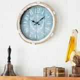 Vintage Coastal Style Round Iron Nautical Wall Clock