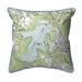 Canobie Lake, NH Nautical Map Small Pillow 12x12