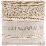 Jules Ivory Bohemian Braided Feather Down Throw Pillow (18" x 18")