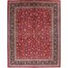 Floral Kashan Handmade Wool Vintage Persian Carpet Area Rug - 12'7" x 9'10"