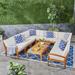 Grenada Outdoor Acacia 10-seater Sectional Sofa Set by Christopher Knight Home