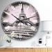 Designart 'Paris Eiffel Towerin Gray Shade' Landscape Photo Large Wall CLock