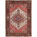 Heriz Tribal Geometric Hand-Knotted Wool Persian Oriental Area Rug - 6'11" x 4'11"