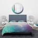 Designart 'Cyan, Blue and Pink water in Ink Composition' Mid-Century Modern Bedding Set - Duvet Cover & Shams