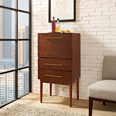 Crosley Everett Spirit Cabinet In Mahogany Finish - 24.5"W x 18.5"D x 47"H