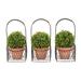 Pure Garden - 3-Piece Artificial Boxwood Round Topiary with Metal Basket - Set of 3