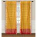 2 Yellow Bohemian Indian Sari Curtains Rod Pocket Living Room Window Treatment