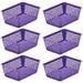 6-Pack Plastic Storage Baskets for Office Drawer, Classroom Desk