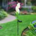 Exhart Solar Fabric Lilac Garden Stake with LEDs, 5 by 33.5 Inches