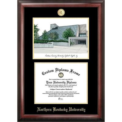 Northern Kentucky University 11w x 8.5h Gold Embossed Diploma Frame with Campus Images Lithograph