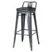 Metropolis Low Back Bar Stool, Vintage Black - Size: 17"W x 17"D x 37"H - Size: 17"W x 17"D x 37"H