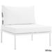 Modway Harmony Outdoor Patio Aluminum, Armless Chair, White Beige