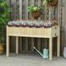 Outsunny Elevated Wood Foldable Raised Garden Bed with Drainage Hole, Outdoor Workstation with Legs, Space Saving Design