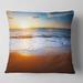 Designart 'Blue Sea and Sky with Sandy Beach' Seashore Throw Pillow