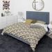 Designart 'Gold black and white triangle' Mid-Century Modern Duvet Cover Comforter Set