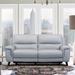 Anna Dove Grey Genuine Leather Contemporary Sofa