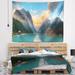 Designart 'Lake Louise Sunrise Banff Park' Modern Seascape Wall Tapestry