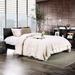 Furniture of America Gols Modern Black Faux Leather Padded Platform Bed