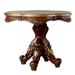 Scalloped Top Counter Height Table with Scrolled Pedestal Base, Brown
