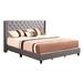 LYKE Home Gray Faux Leather Upholstered Full Bed