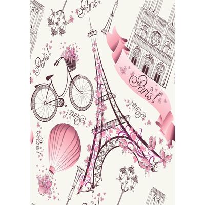 Romantic Travel in Paris Removable Wallpaper - 24'' inch x 10'ft