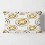 Designart 'Circular Golden Pattern I ' Mid-Century Modern Throw Pillow