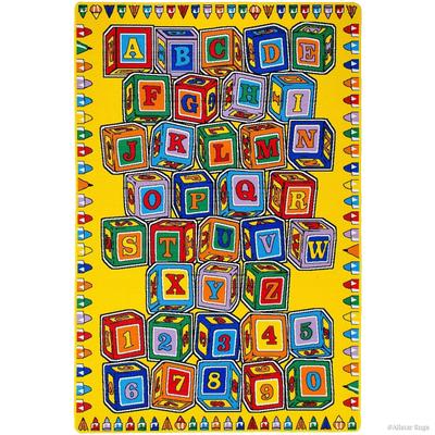 Allstar Kids Learn Alphabet Letters Numbers Cubes Rug