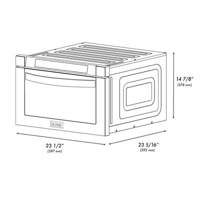 ZLINE 24" Built-in Microwave Drawer in Black Stainless Steel