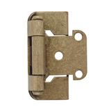 1/2in (13 mm) Overlay Self-Closing, Partial Wrap Burnished Brass Hinge - 1 Pair - 2.25