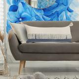 Sevita Fringe Festival Blue Color Block Throw Pillow