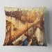 Designart 'Queensboro Bridge over East River' Cityscape Throw Pillow