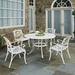 Sanibel White 5 Piece Outdoor Dining Set - N/A