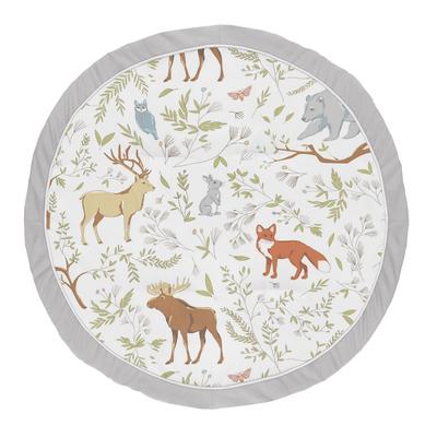 Sweet Jojo Designs Grey, Green and Brown Woodland Animal Toile Collection Baby Tummy Time Playmat