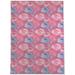 BOHO FLORAL DANCE DARK PINK Area Rug by Terri Ellis