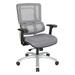 Upholstered Vertical Grey Mesh Chair with Silver Base