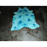 Natural Aqua Blue Cowhide Rug - 72" x 86"/6 feet x 7.2 feet - 72" x 86"/6 feet x 7.2 feet