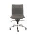 HomeRoots 26.38" X 25.99" X 38.19" Low Back Office Chair without Armrests in Gray with Chromed Steel Base