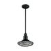 Blue Harbor 1-Light Small Pendant Fixture - Gloss Black Finish with Silver and Textured Black Accents - Gloss Black / Silver