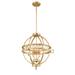 Globe Orb Lantern Pendant in Distressed Gold by Lucas McKearn