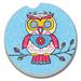 Counterart Absorbent Stoneware Car Coaster, Sugar Owl, Set of 2 - 2.5